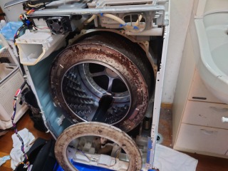パナソニック、ドラム式洗濯機(NA-VX3100)、神奈川県横須賀市で分解