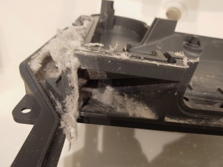 パナソニックドラム式洗濯機NA-LX129Bヒートポンプユニット蓋裏汚れ