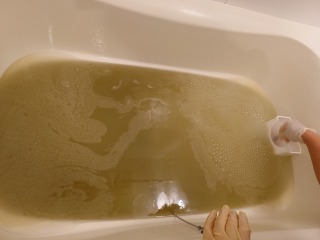 浴室追い焚き配管洗浄発泡剤投入